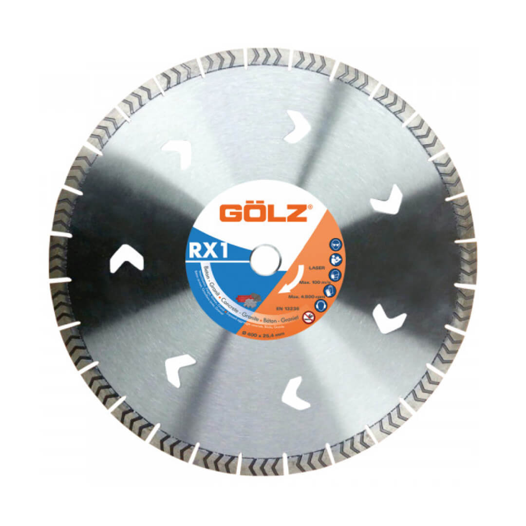 01_rx1.jpg Disc diamantat GOLZ, beton, beton armat, caramida, piatra, granit RX1, 125x22,2 mm - imagine 1