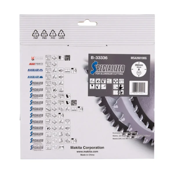 Disc Circular Makita B-33336 Specialized 260x30 mm, 100T - imagine 2