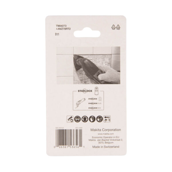 Panza MAKITA TCT HM/RIFF GRIT20 B-65062, 78 mm, Starlock - Pentru adezivi pentru placi ceramice - imagine 2