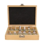 Set 12 freze MAKITA, tija 6 mm, cutie lemn - imagine 2