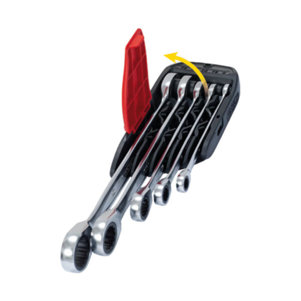 Set chei combinate DUO GEAR Plus, cu functie de clichet a gurii, 5 piese, KS Tools - imagine 5