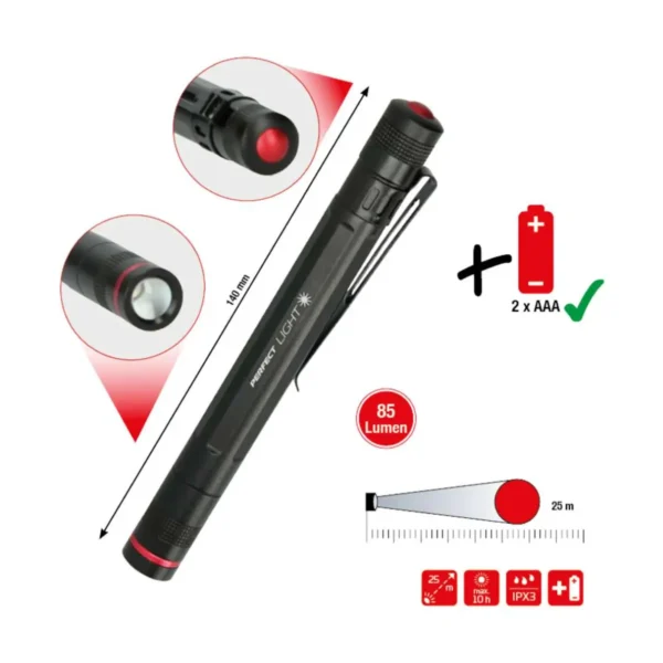 Lanterna perfectLight 85 lumeni, IPX3, 1W CREE LED, Aluminiu - imagine 5