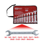 Set chei fixe duble, 11 piese, 6x7-30x32 mm, KS Tools - imagine 3
