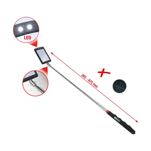 Oglinda flexibila pentru inspectie, cu iluminat LED, baterie CR2032, 60 ore durata iluminare - imagine 7