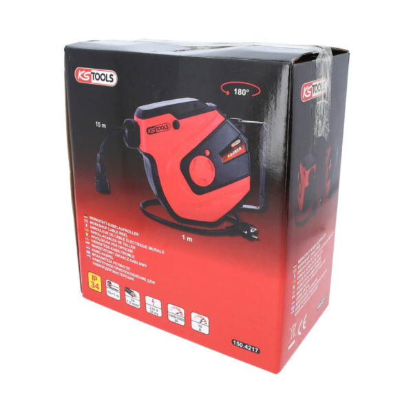 Rola tambur automat pentru curent KS Tools 150.4217, 15 m/230 V/3x1,5 mm - imagine 4