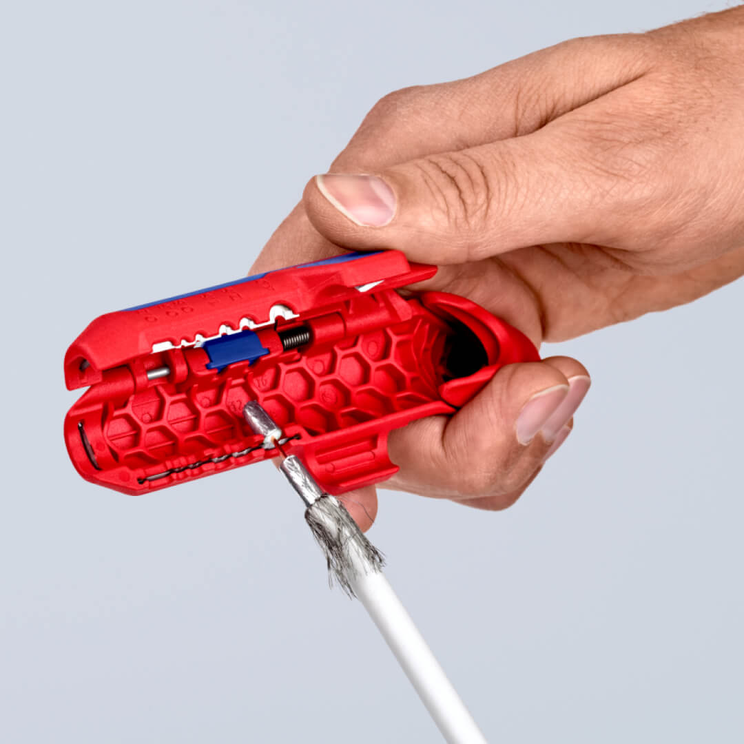 Dispozitiv de dezizolat cabluri ondulata Knipex, Ø13-32 mm - Technokom