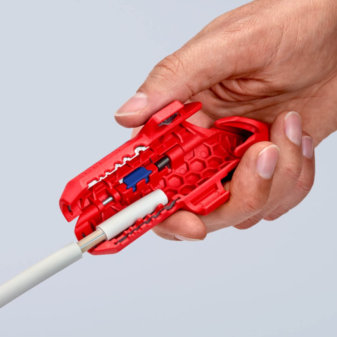Dispozitiv de dezizolat cabluri ondulata Knipex, Ø13-32 mm - Technokom