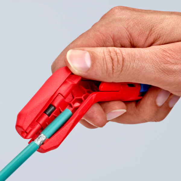 Dispozitiv de dezizolat cabluri ondulata Knipex, Ø13-32 mm - imagine 5