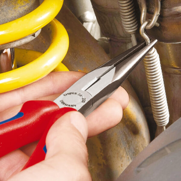 Cleste cu varf lung indoit si suprafata taietoare Knipex, 200 mm - imagine 4