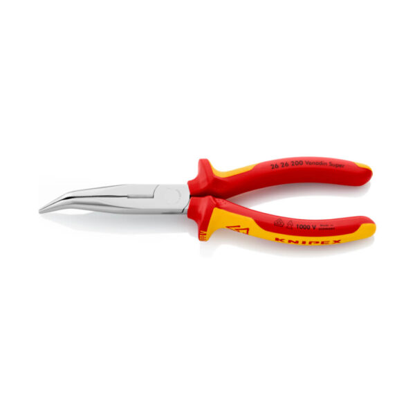 Cleste cu varf lung indoit cu taiere laterala Knipex, 200 mm - imagine 3