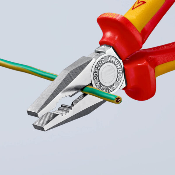 Cleste combinat multifunctional, maner bicomponent Knipex, 200 mm - imagine 6
