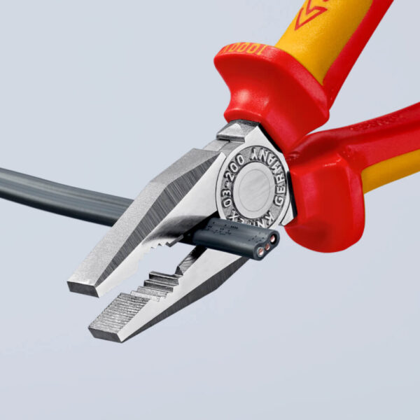Cleste combinat multifunctional, maner bicomponent Knipex, 200 mm - imagine 5