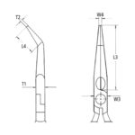 Cleste de prindere, de montaj, cu varfuri curbe, Knipex - imagine 4