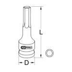 Cheie imbus de impact KSTOOLS, lungi 75 mm, 1/2 hexagon 6-12 mm - imagine 5