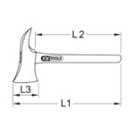 Topor pentru pompieri 800 mm, coada din lemn ANTIex BRONZE Plus, KS Tools - imagine 2