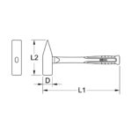 Ciocan lacatus 500 g, coada din lemn, ANTIex BRONZE Plus KS Tools - imagine 2