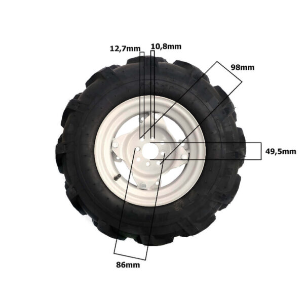 Set roti cauciuc 5,00-10 Inchi, ajustabile AGT 413S - imagine 4